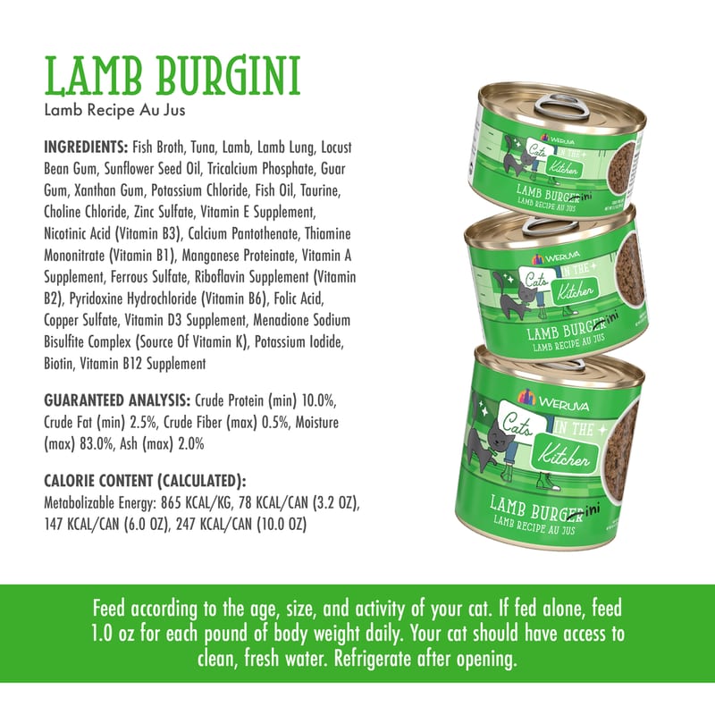 CATS IN THE KITCHEN LAMB BURGER-INI 6OZ professional product photo ready to upload to shopify