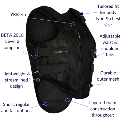 Champion Liber 8 Body Protector - Black professional product photo ready to upload to shopify