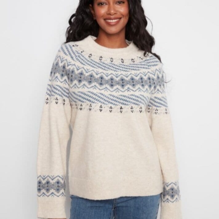 Charlie B Raglan Crw Jacquard professional product photo ready to upload to shopify