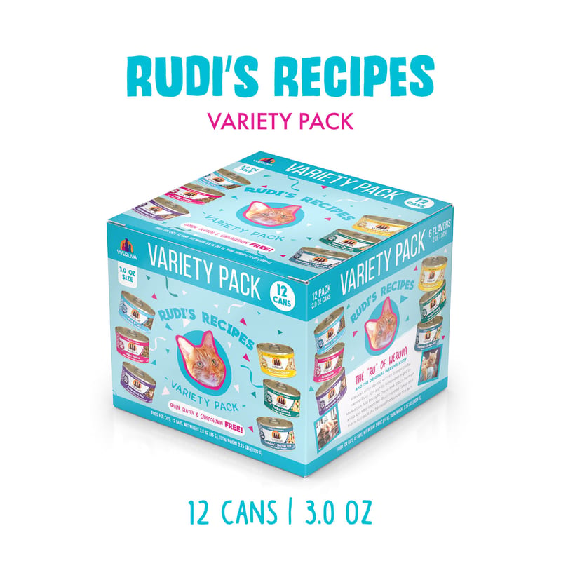 Classics Rudi's Recipes Variety Pack Wet Cat Food, 5.5 Oz., Count of 12 professional product photo ready to upload to shopify
