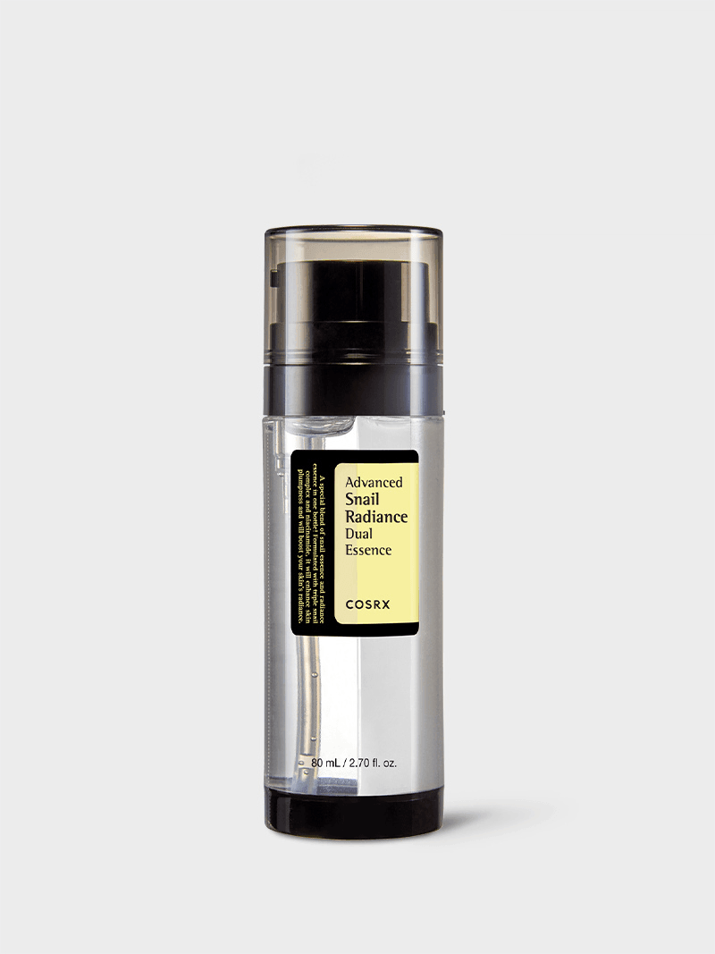 COSRX Advanced Snail Radiance Dual Essence 80ml professional product photo ready to upload to shopify