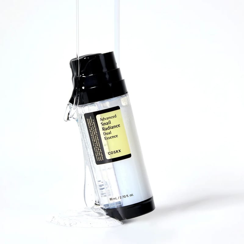 COSRX Advanced Snail Radiance Dual Essence 80ml professional product photo ready to upload to shopify