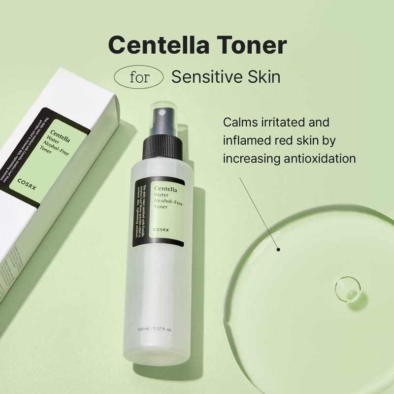 COSRX Centella Water Alcohol-Free Toner 150ml professional product photo ready to upload to shopify