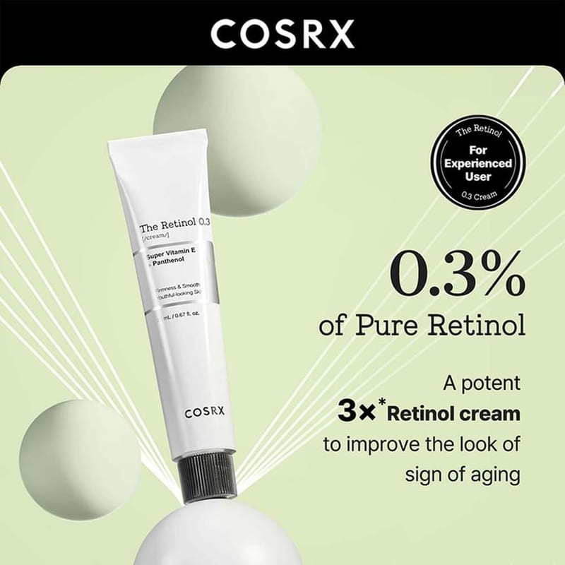 COSRX The Retinol 0.3 Cream 20 mL professional product photo ready to upload to shopify