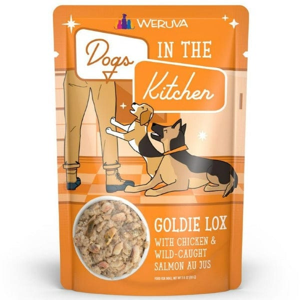 DOGS IN THE KITCHEN DOG CLASSIC GOLDIE LOX 2.8OZ POUCH professional product photo ready to upload to shopify