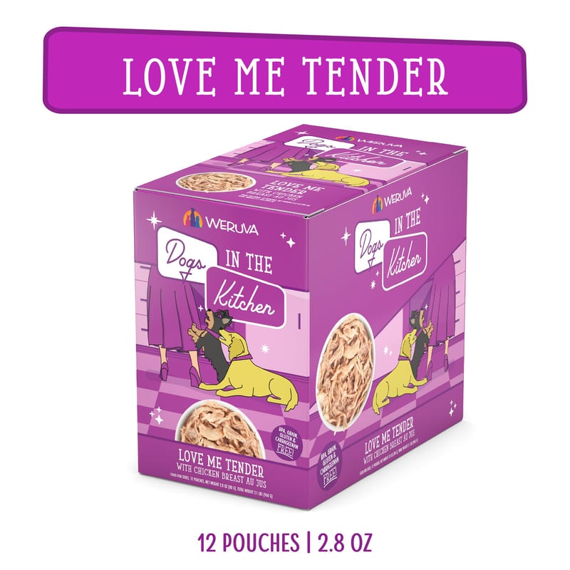 Dogs in the Kitchen Classic Love Me Tender 2.8oz Pouch professional product photo ready to upload to shopify