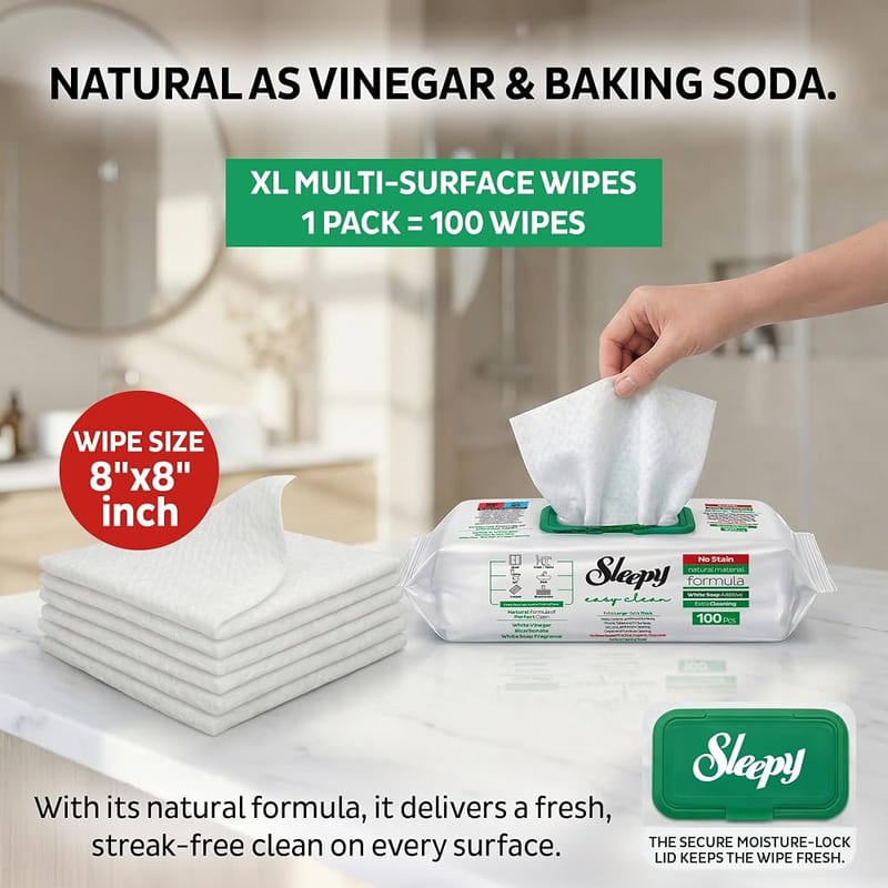 Douglas 100 Easi Wipes professional product photo ready to upload to shopify
