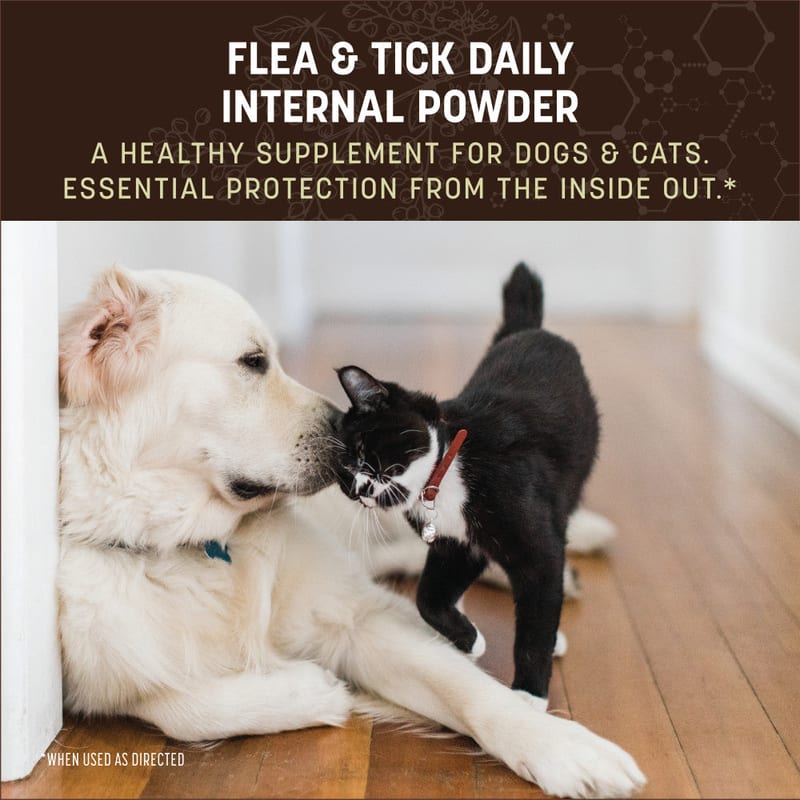 EARTH ANIMAL Natural Flea & Tick Daily Internal Powder Supplement 1lb professional product photo ready to upload to shopify