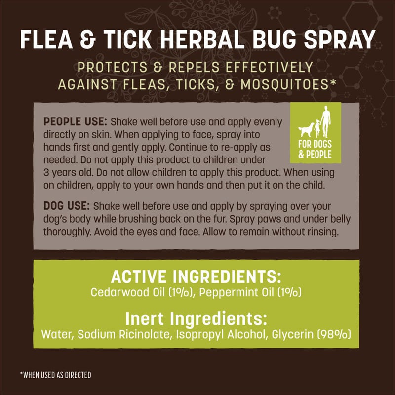 EARTH ANIMAL NATURAL FLEA & TICK HERBAL BUG SPRAY FOR DOGS & PEOPLE 8OZ professional product photo ready to upload to shopify