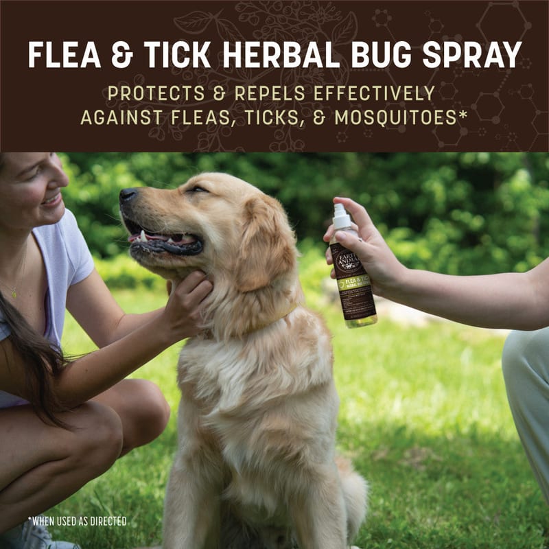 EARTH ANIMAL NATURAL FLEA & TICK HERBAL BUG SPRAY FOR DOGS & PEOPLE 8OZ professional product photo ready to upload to shopify