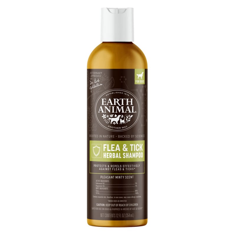 EARTH ANIMAL DOG APOTHECARY NATURAL FLEA & TICK HERBAL SHAMPOO 12OZ professional product photo ready to upload to shopify