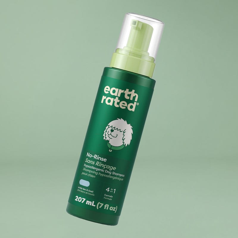 Earth Rated Dog Shampoo No Rinse 7oz professional product photo ready to upload to shopify