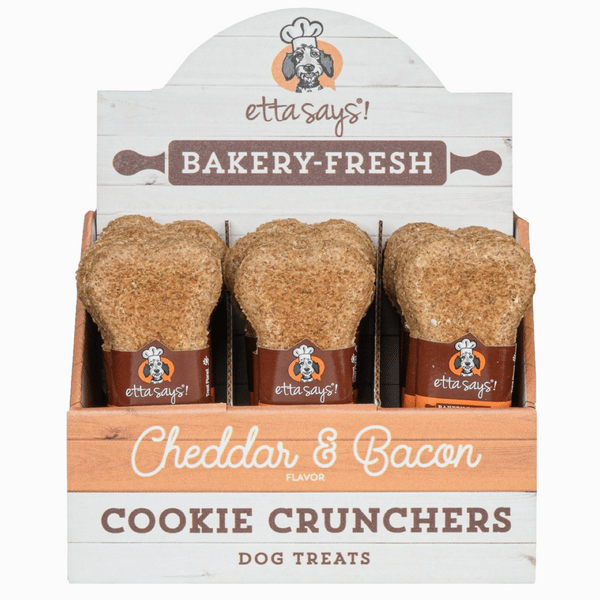 ETTA SAYS Dog Cookie Cruncher Cheddar Bacon professional product photo ready to upload to shopify