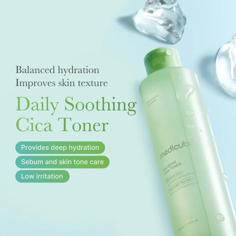 EXOSOME CICA TONER 210ML professional product photo ready to upload to shopify