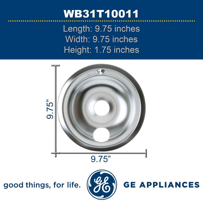 GE 8 Inch Chrome Burner Bowl professional product photo ready to upload to shopify