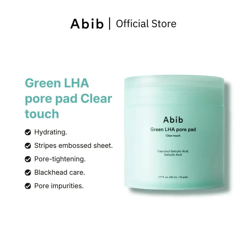 Green LHA Pore Pad Clear Touch 210ml / 60pads professional product photo ready to upload to shopify