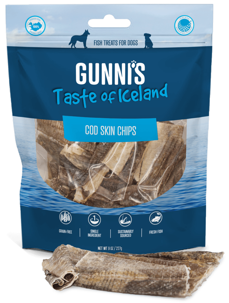 GUNNI'S Dog Cod Skin Chips 9 oz professional product photo ready to upload to shopify