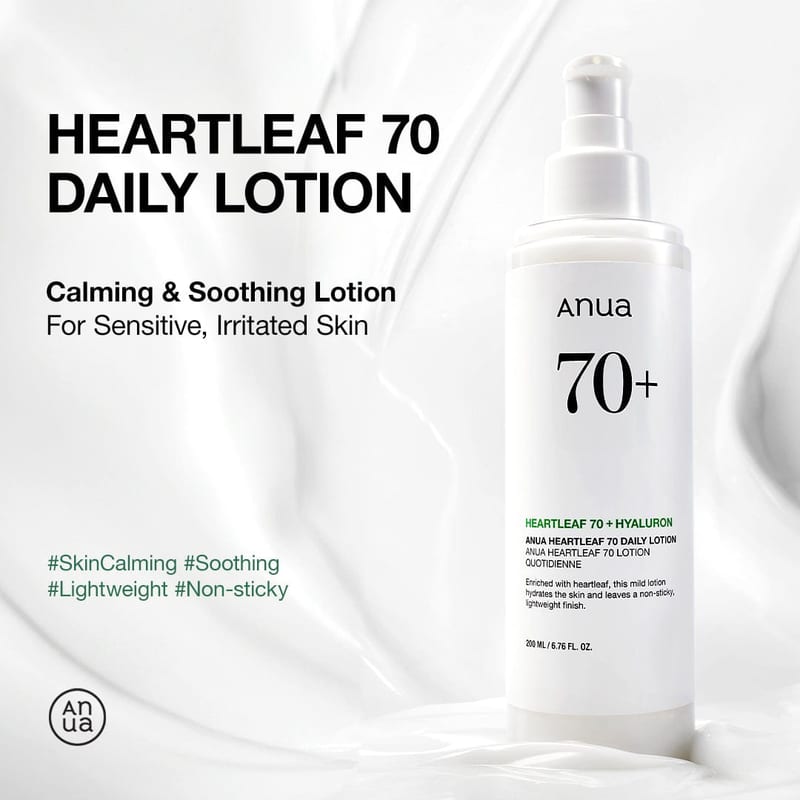 HEARTLEAF 70 DAILY LOTION 200ml professional product photo ready to upload to shopify