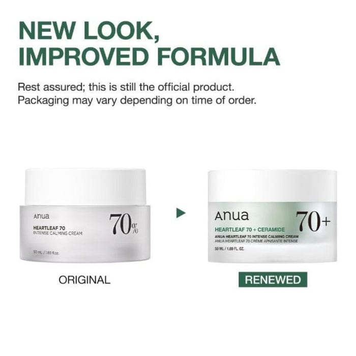 HEARTLEAF 70 INTENSE CALMING CREAM 50ml professional product photo ready to upload to shopify