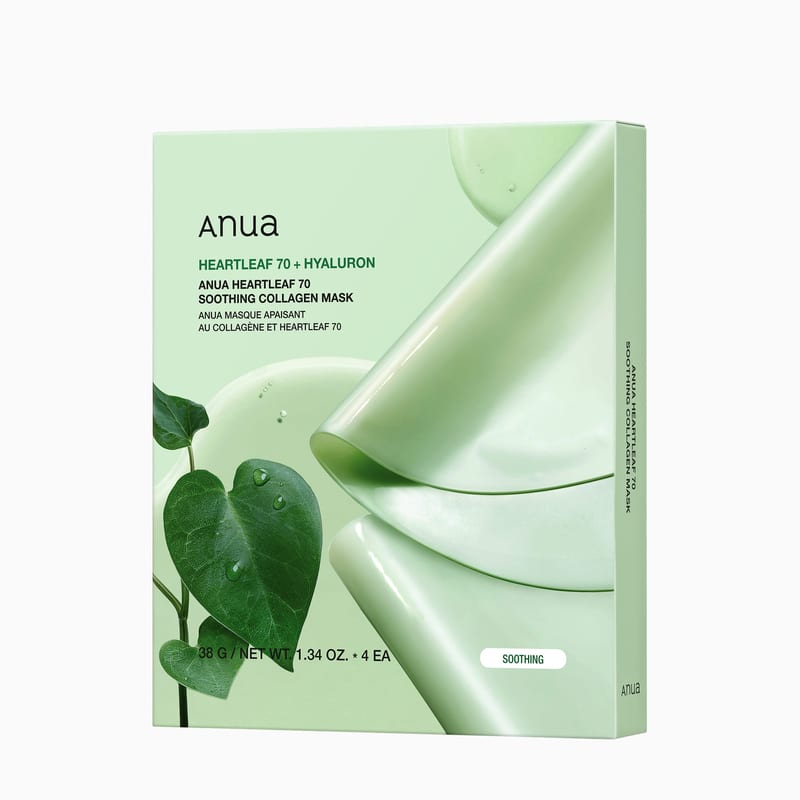 HEARTLEAF SOOTHING COLLAGEN MASK professional product photo ready to upload to shopify