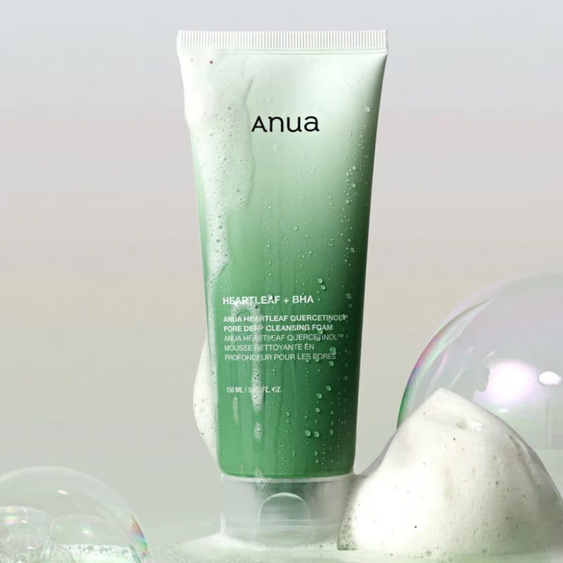 HEARTLEAF QUERCETINOL CLEANSING FOAM 150ml professional product photo ready to upload to shopify