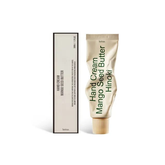Hetras Perfumed Mango Seed Butter Hand Cream (Hinoki) 50ml professional product photo ready to upload to shopify