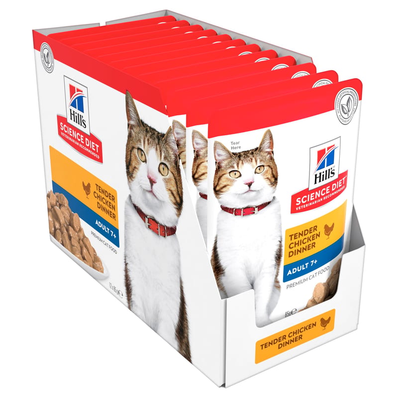 Hill's Science Diet Cat Adult 7+ Chicken Pouches professional product photo ready to upload to shopify