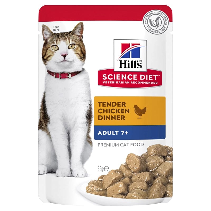Hill's Science Diet Cat Adult 7+ Chicken Pouches professional product photo ready to upload to shopify