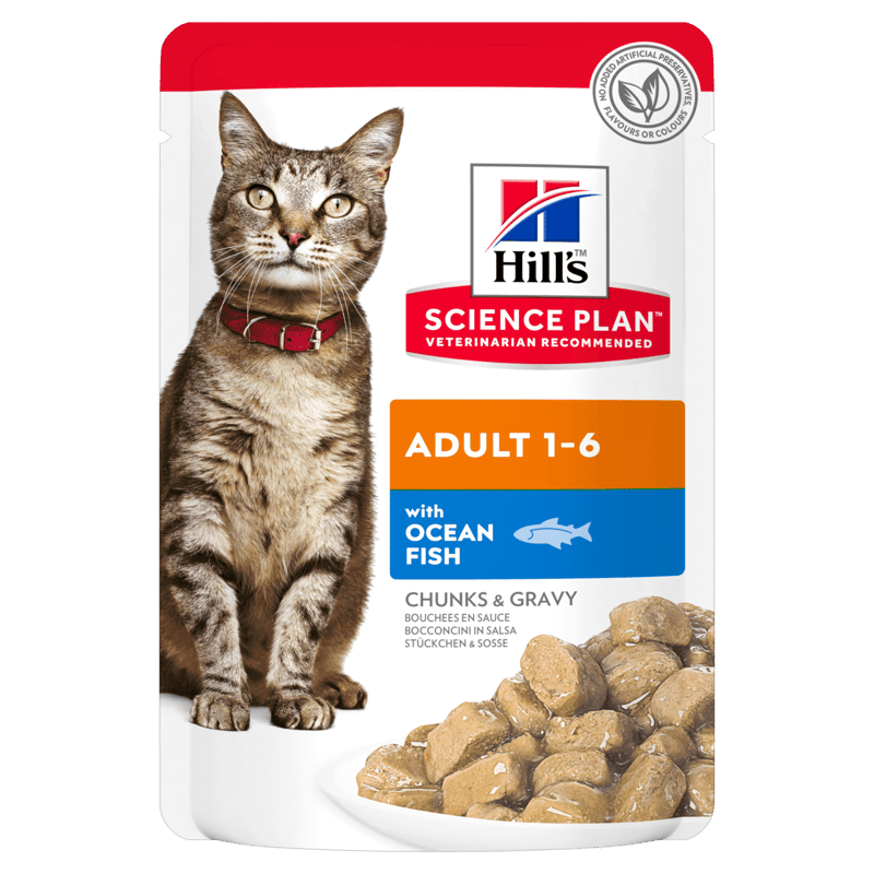 Hill's Science Diet Cat Adult Ocean Fish Pouches professional product photo ready to upload to shopify