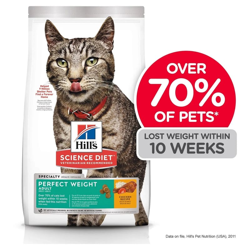 Hill's Science Diet Cat Adult Perfect Weight Dry Food professional product photo ready to upload to shopify