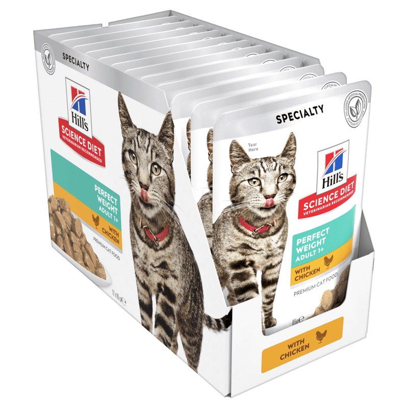 Hill's Science Diet Cat Adult Perfect Weight Pouches Chicken professional product photo ready to upload to shopify