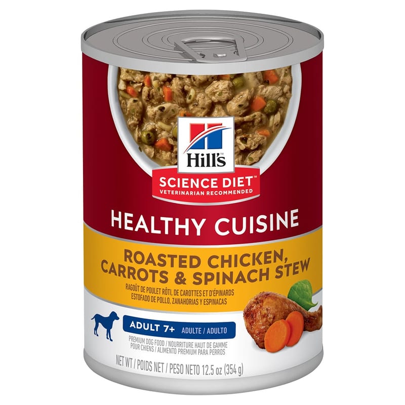 Hill's Science Diet Dog Adult 7+ Chicken & Carrot Stew Wet Food professional product photo ready to upload to shopify
