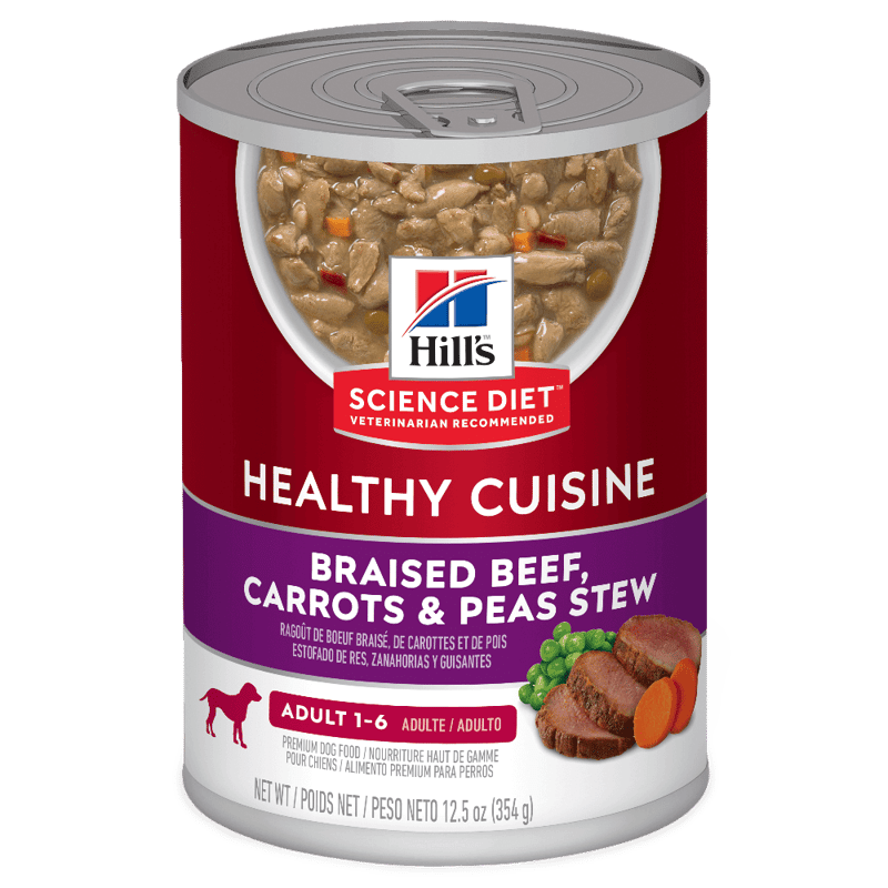 Hill's Science Diet Dog Adult Beef Carrot & Peas Stew Wet Food professional product photo ready to upload to shopify