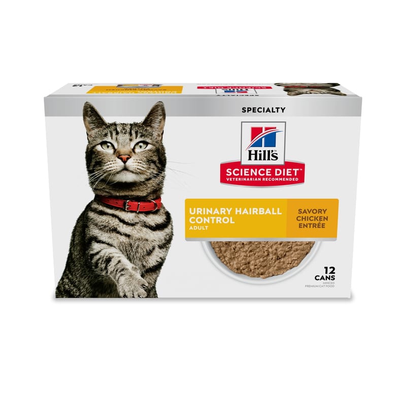 HILLS SCIENCE DIET Cat Urinary & Hairball Control Savory Chicken Entree Canned Food professional product photo ready to upload to shopify