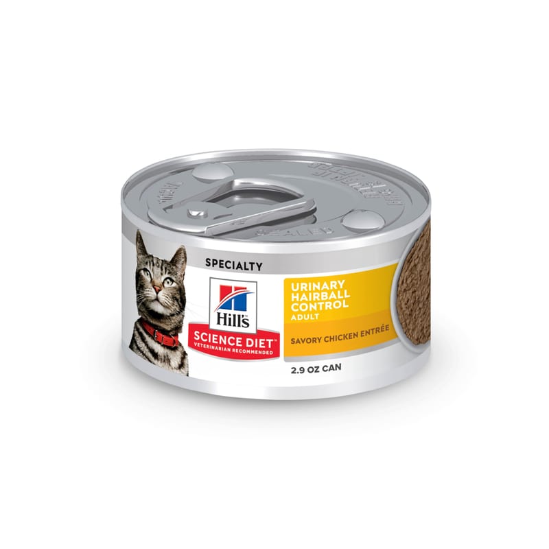 HILLS SCIENCE DIET Cat Urinary & Hairball Control Savory Chicken Entree Canned Food professional product photo ready to upload to shopify