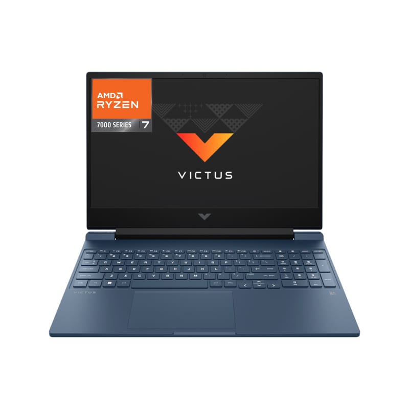 HP Victus Laptop 512GB AMD Ryzen 7 7445H 16GB RAM professional product photo ready to upload to shopify