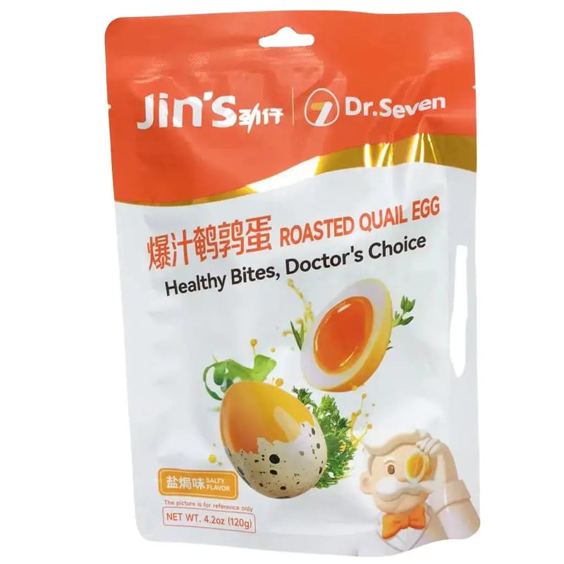 Jin's Roasted Quail Egg - Salty 120g professional product photo ready to upload to shopify