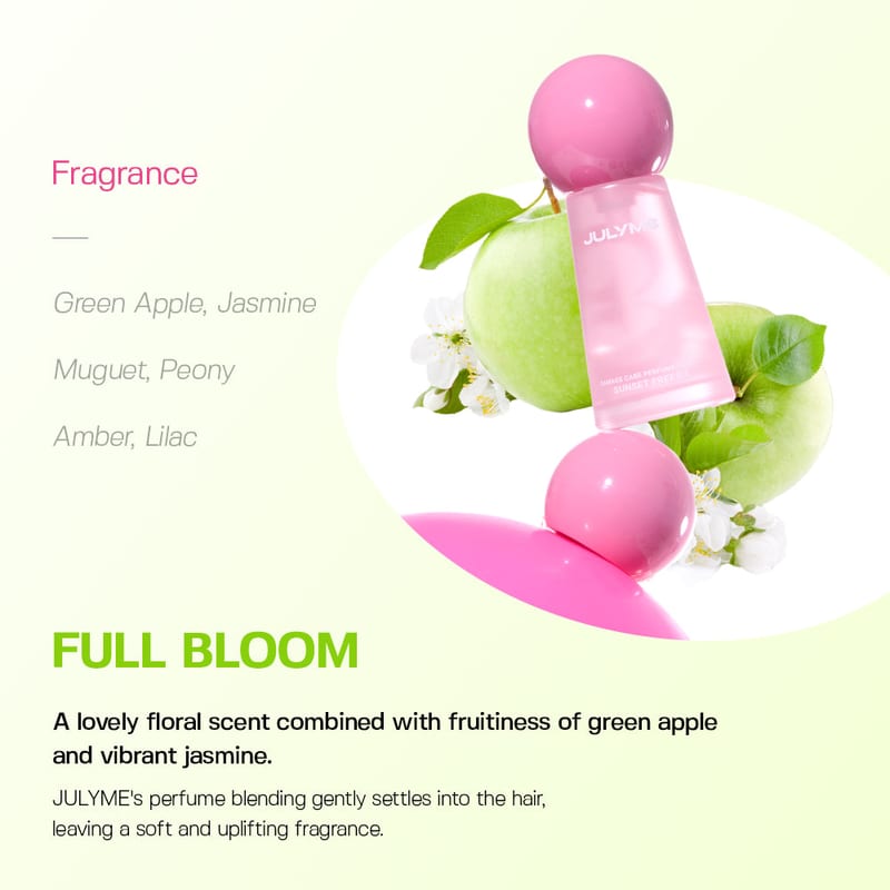 JULYME Damage Care Perfume Hair Oil Full Bloom 30ml professional product photo ready to upload to shopify
