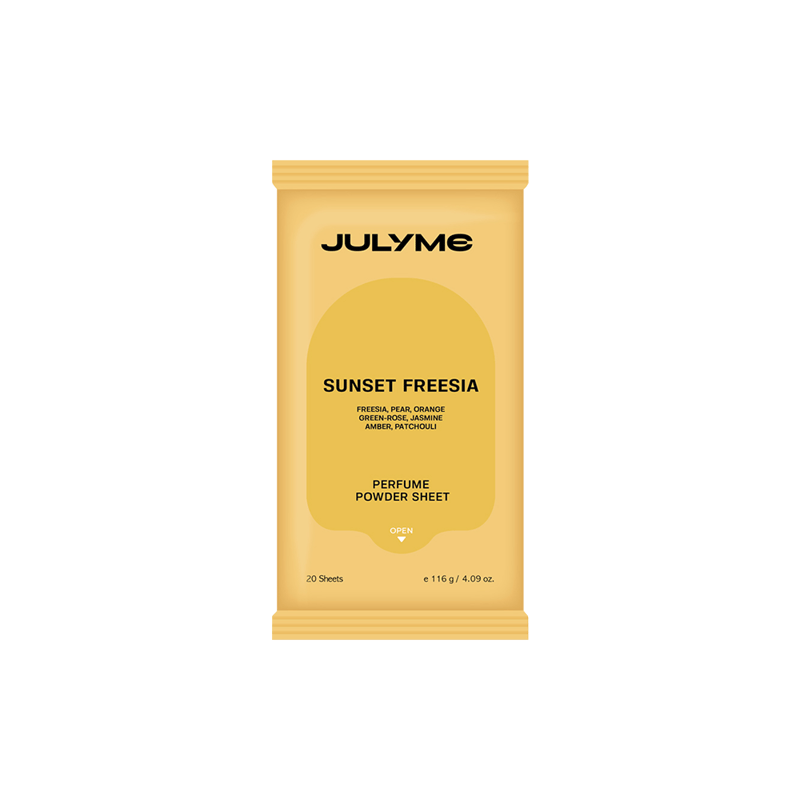 JULYME Perfume Powder Sheet Sunset Freesia 20 Sheets professional product photo ready to upload to shopify