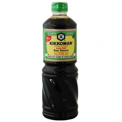 Kikkoman Less Salt Soy Sauce professional product photo ready to upload to shopify