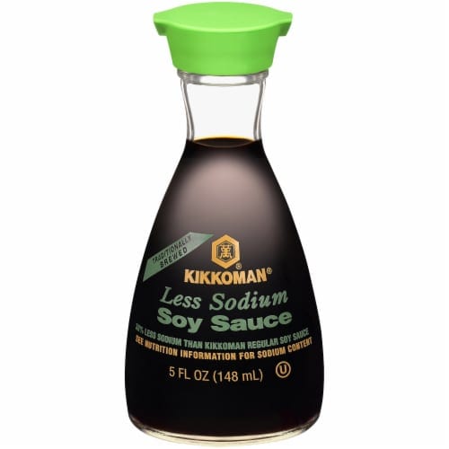 Kikkoman Less Salt Soy Sauce professional product photo ready to upload to shopify