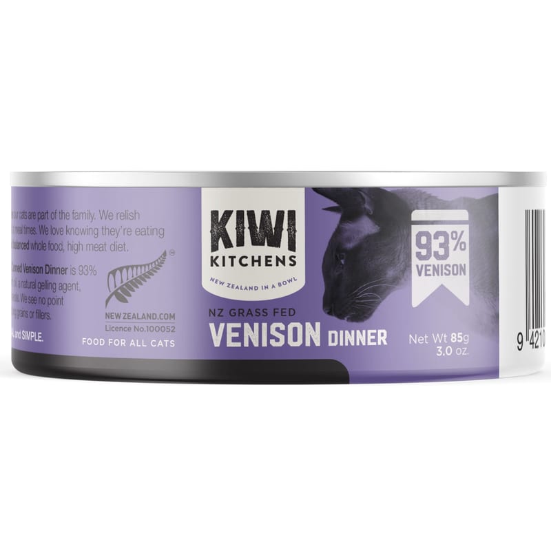 Kiwi Kitchens Cat Venison Dinner 85g professional product photo ready to upload to shopify