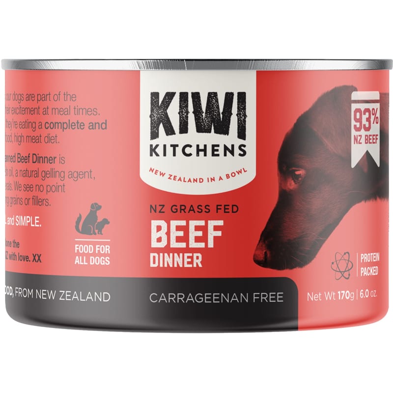 Kiwi Kitchens Dog Beef Dinner 170g professional product photo ready to upload to shopify