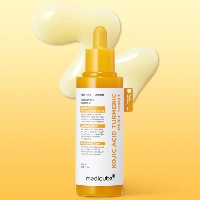 KOJIC ACID TURMERIC PEEL SHOT 80ml professional product photo ready to upload to shopify