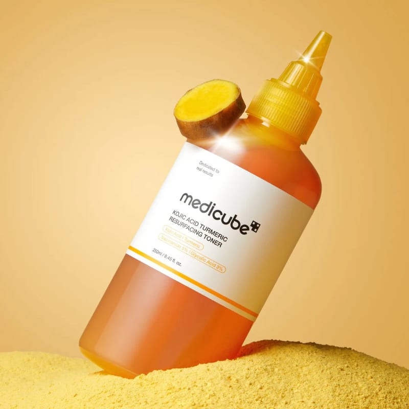 KOJIC ACID TURMERIC RESURFACING TONER 250ML professional product photo ready to upload to shopify