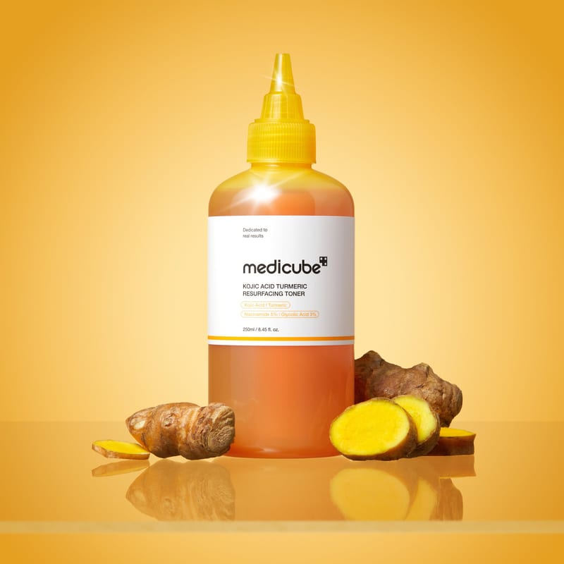 KOJIC ACID TURMERIC RESURFACING TONER 250ML professional product photo ready to upload to shopify
