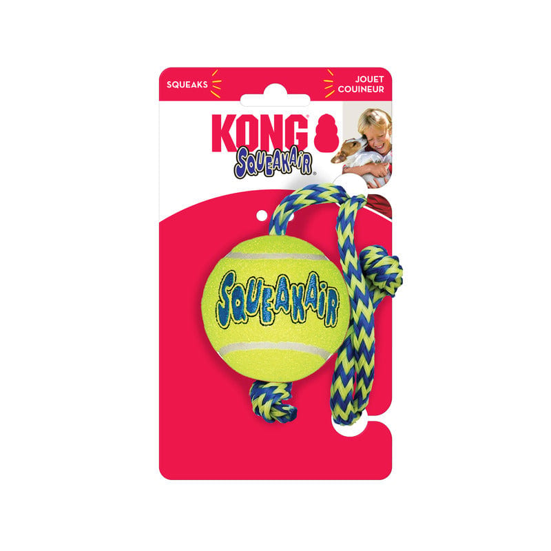 KONG AirDog Squeaker Ball With Rope professional product photo ready to upload to shopify