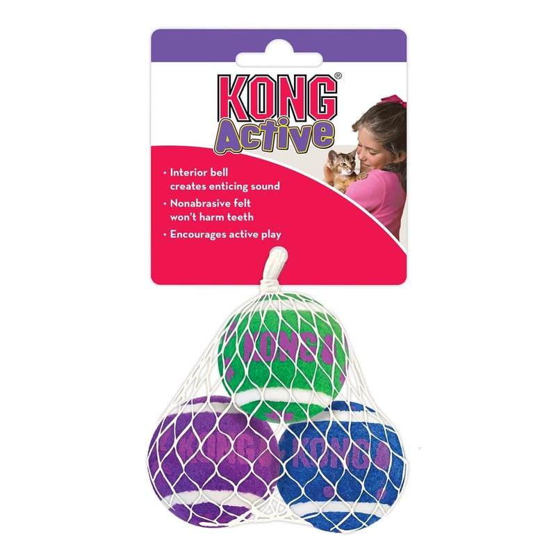 KONG Cat Tennis Balls With Bells professional product photo ready to upload to shopify