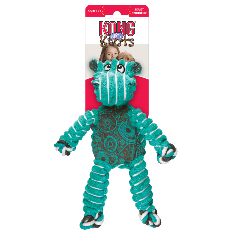 KONG Floppy Knots Hippo professional product photo ready to upload to shopify