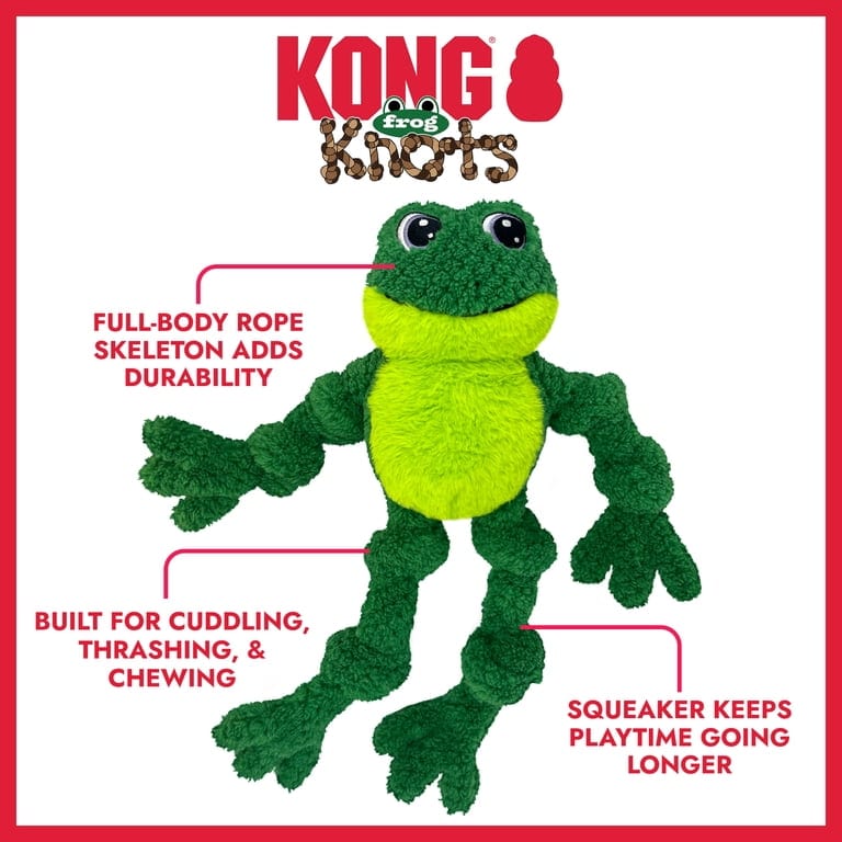 KONG Knots Frog professional product photo ready to upload to shopify